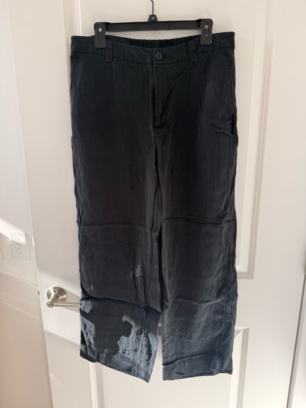 Black Casual Wide-Leg Pants